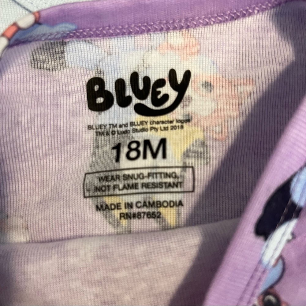 🌸2/$20 NWT Toddler Girl's 4 pcs Bluey Cotton Long Sleeve Pajama Sets Size 18M - Picture 5 of 6